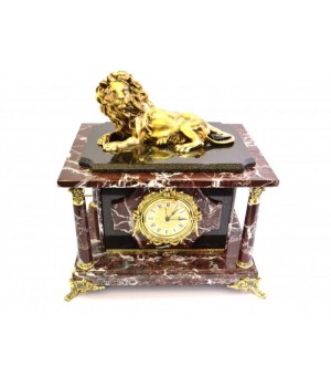 Часы-сейф из яшмы с львом 