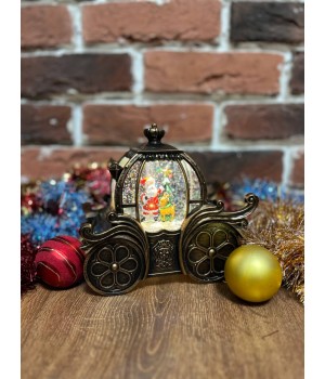 Новогодний фонарь "Карета с Дедом Морозом"