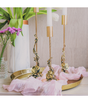 Подарочный набор из 3 подсвечников "Орхидея" в подарочной коробке