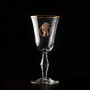 Набор из 2-х бокалов для вина и шампанского "Ретро" с накладкой "Лев", в деревянной шкатулке с гравировкой