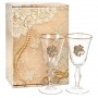 Набор бокалов для вина/шампанского (2 шт) "Ретро" с накладкой "Овен" в подарочной картонной упаковке, ложемент золотистый шелк
