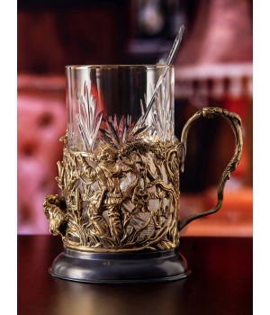 Подстаканник Охота на уток в деревяннои? шкатулке Подстаканник Охота на уток в деревяннои? шкатулке