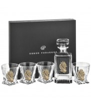 Набор Штоф "Таймлесс",4 бокала для виски "Квадро",накл. "Дракон-1", черн.под.уп.ключница