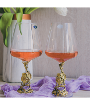 Подарочный набор из 2 бокалов для вина "Орхидея" в картонной коробке