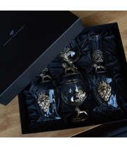 Подарочный набор для коньяка виски и водки "Лев №1" в подарочной коробке