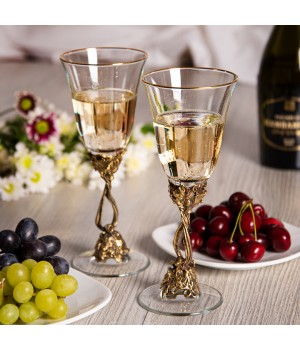 Набор бокалов для вина "Романтик" в деревянной шкатулке
