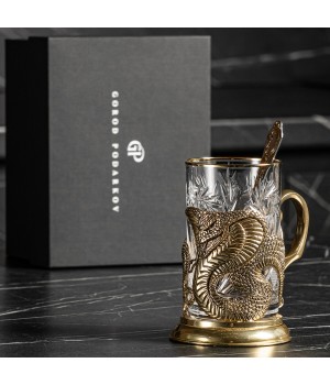 Подстаканник ручной работы "Змея", в коробке из дизайнерского картона Подстаканник ручной работы "Змея", в коробке из дизайнерского картона