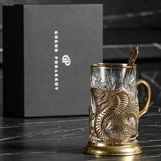 Подстаканник ручной работы "Змея", в коробке из дизайнерского картона