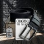 Ремень кожаный с гравировкой "Настоящая дружба без пафоса" в подарочной деревянной коробке