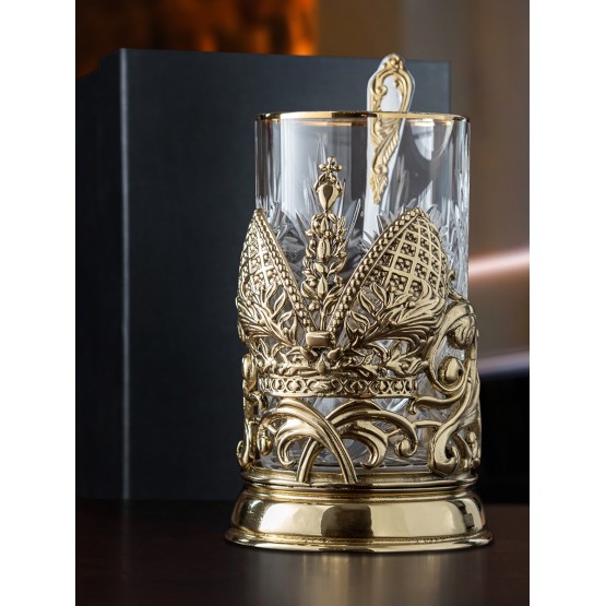 Подстаканник ручной работы "Глава Семьи", в черной подарочной коробке