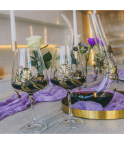 Подарочный набор из 2 бокалов для вина и декантера "Ирис" в подарочном чемодане