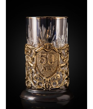 Подстаканник ручной работы "50 лет" Юбилейный в деревянной шкатулке Подстаканник ручной работы "50 лет" Юбилейный в деревянной шкатулке