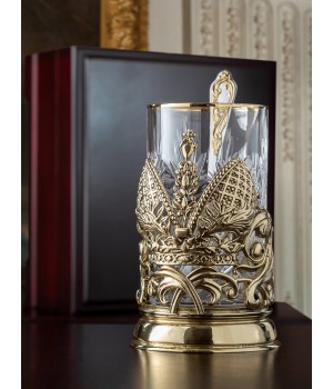 Подстаканник ручной работы "Глава Семьи" набор 3 предмета в деревянной шкатулке Подстаканник ручной работы "Глава Семьи" набор 3 предмета в деревянной шкатулке