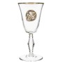 Набор бокалов для вина/шампанского "Ретро" с накладкой "Водолей" в упаковке пейсли, ложемент золотистый шелк, накладка золото пластик с гравировкой