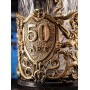 Подстаканник ручной работы С Юбилеем 50 лет в черной подарочной упаковке