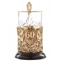 Подстаканник ручной работы "60 лет" Юбилейный в деревянной шкатулке