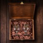 Набор бокалов коньяка (2 шт.) 420 мл "Шаранте" с накладкой "Рак" в деревянной шкатулке, ложемент коричневый шелк, с гравировкой