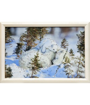 Картина "Белые медведи" Swarovski