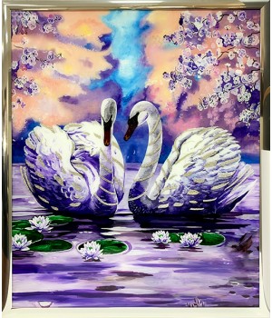 Картина "Лебеди" Swarovski