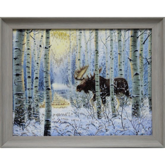 Картина "Зимний лес" Swarovski