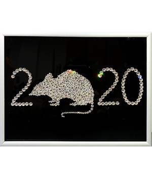 Картина "Крыса 2020" Swarovski