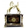 Часы-сейф из итальянского мрамора и долерита с лошадками