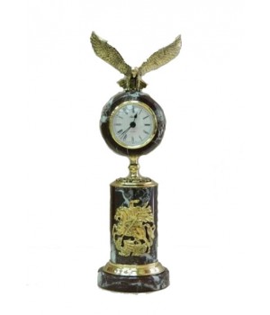 Часы из  яшмы с фигуркой орла