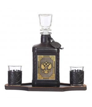 Графин «Герб РФ» с накладкой покрытой золотом 999 пробы Графин «Герб РФ» с накладкой покрытой золотом 999 пробы