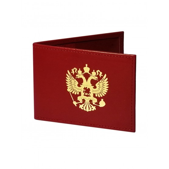 Обложка для удостоверения «Золотой Герб». Цвет красный