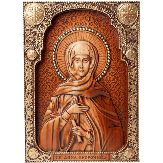 Резная икона "Святая Анна"