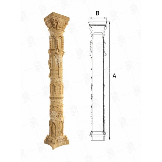 Резной столб РС-011