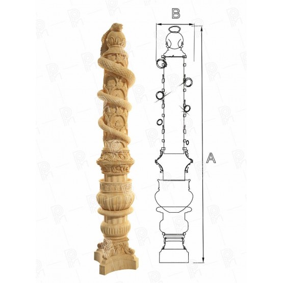 Резной столб РС-008