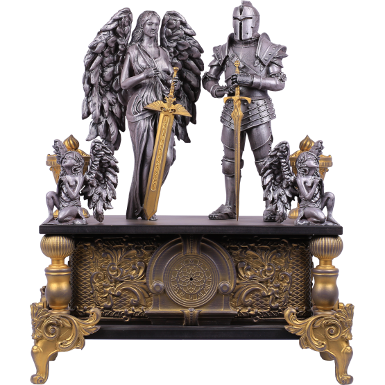 Настольные кварцевые часы "Ангел и рыцарь"