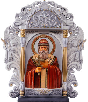 Резная икона "Князь Владимир" с ящиком