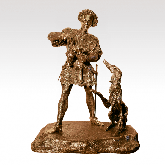 Скульптура "Рыцарь с борзой"