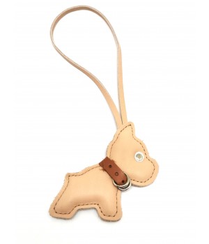 Брелок для сумки «Бульдог». Цвет молочный