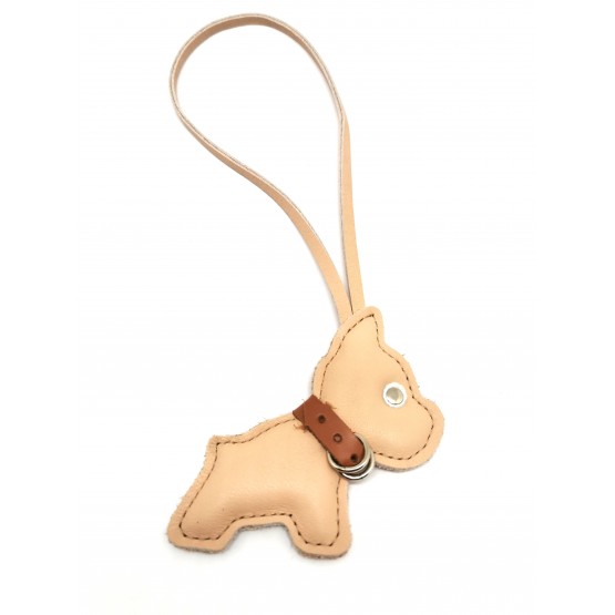 Брелок для сумки «Бульдог». Цвет молочный