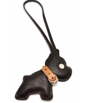 Брелок для сумки «Бульдог». Цвет бордо