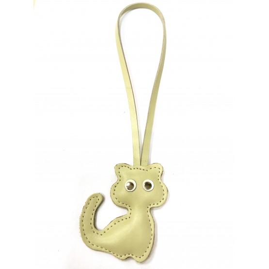 Брелок для сумки "Кошка-3". Цвет молочный