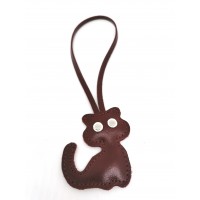 Брелок для сумки "Кошка-3". Цвет бордовый