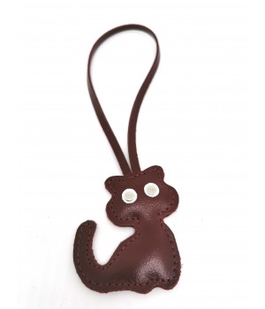 Брелок для сумки "Кошка-3". Цвет бордовый Брелок для сумки "Кошка-3". Цвет бордовый