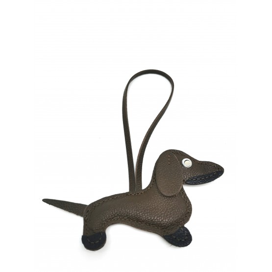 Брелок для сумки «Такса». Цвет шоколадный