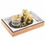 Позолоченная медовница "Медведь" камень нефрит бронза в подарочной упаковке Златоуст