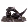 Сувенир фигурка "Пара дельфинов" из черного обсидиана 125453