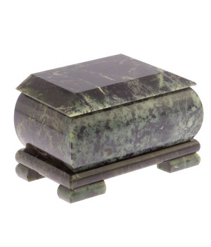 Шкатулка из камня нефрит 10х6х6,5 см / нефритовая шкатулка