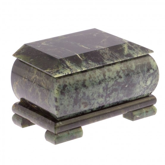 Шкатулка из камня нефрит 10х6х6,5 см / нефритовая шкатулка