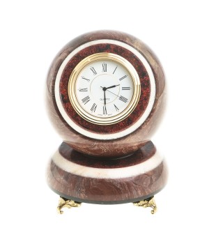 Подарочные часы "Шар Антистресс" из камня лемезит 11х11х14 см