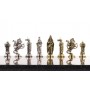 Шахматы сувенирные "Рыцари крестоносцы" доска 44х44 см из камня лемезит фигуры металлические