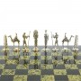 Металлические шахматы "Древний Египет" доска 40х40 см каменная из змеевика