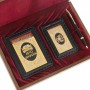 Подарочный мужской набор "Автомобилист" корочки для автодокументов, визитница и ручка Parker черная кожа в деревяном футляре Златоуст